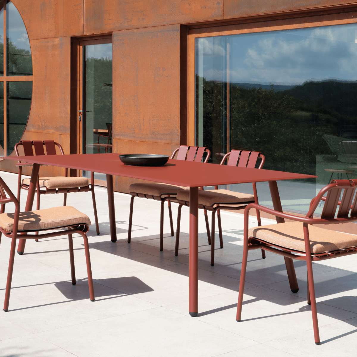 Tavolo rettangolare in alluminio "Verdea" da pranzo per giardino cm 220x100 75h - MondoViro