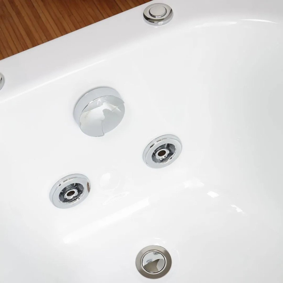 Vasca da bagno idromassaggio ad angolo "Elsa" in acrilico bianco cm 170x70 58h - MondoViro