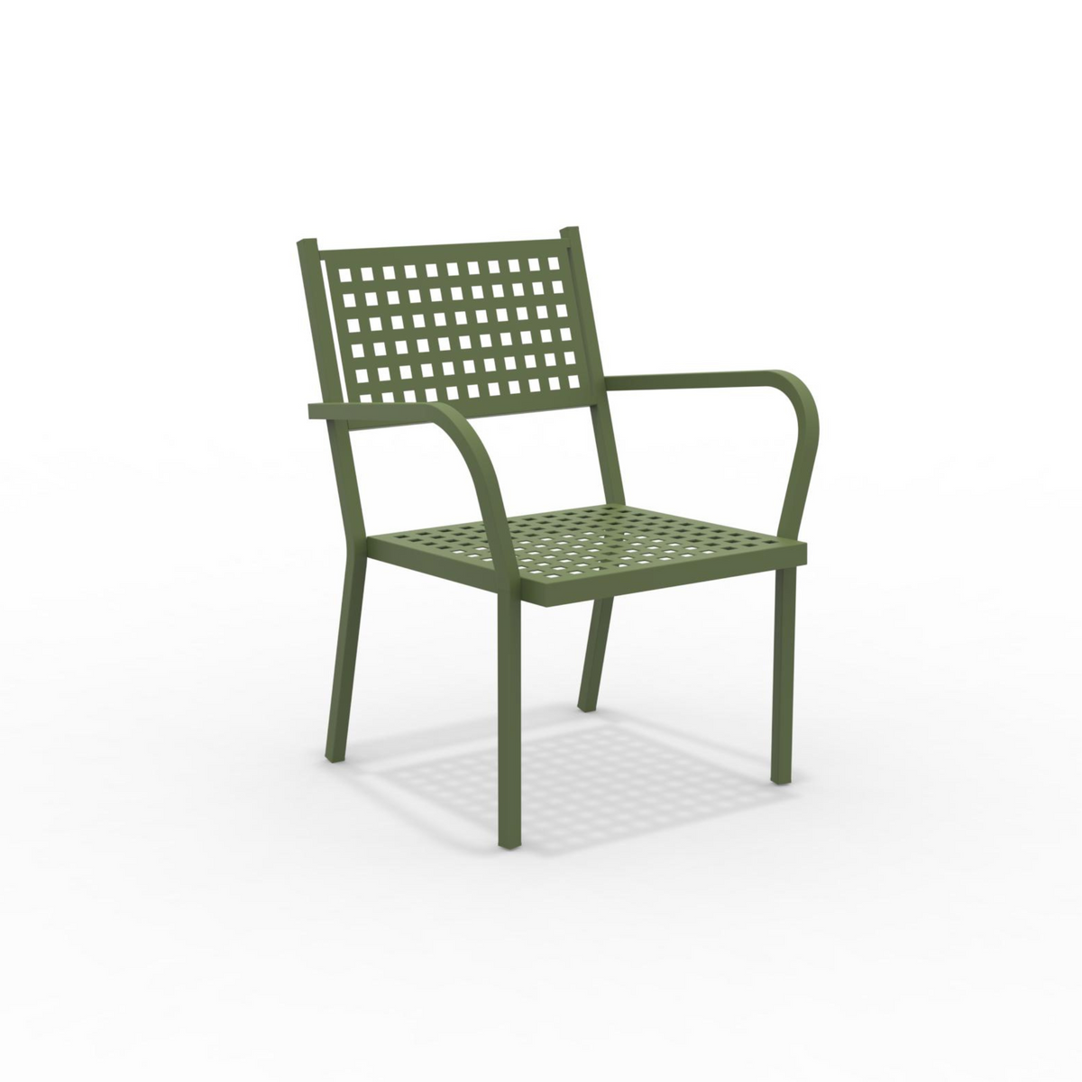 Poltrone moderne "Alice" basse in metallo impilabili da giardino cm 65x63 77h
