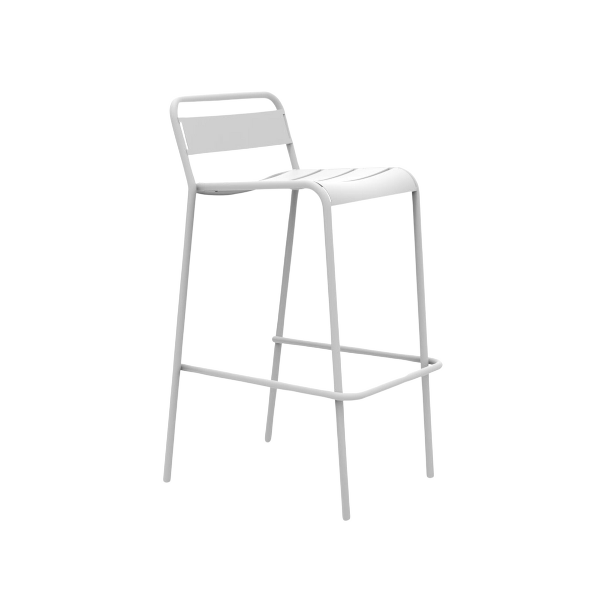 Set 2 pz sgabello alto in metallo verniciato "Twist" impilabile da giardino cm 45x47 95h