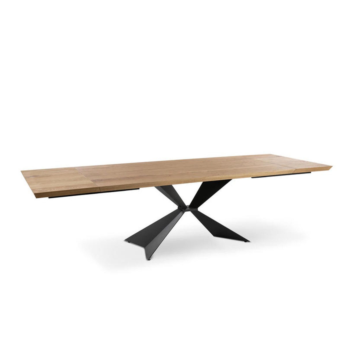 Tavolo allungabile "Nilo" piano in legno gambe in metallo cm 160/240x90 76h