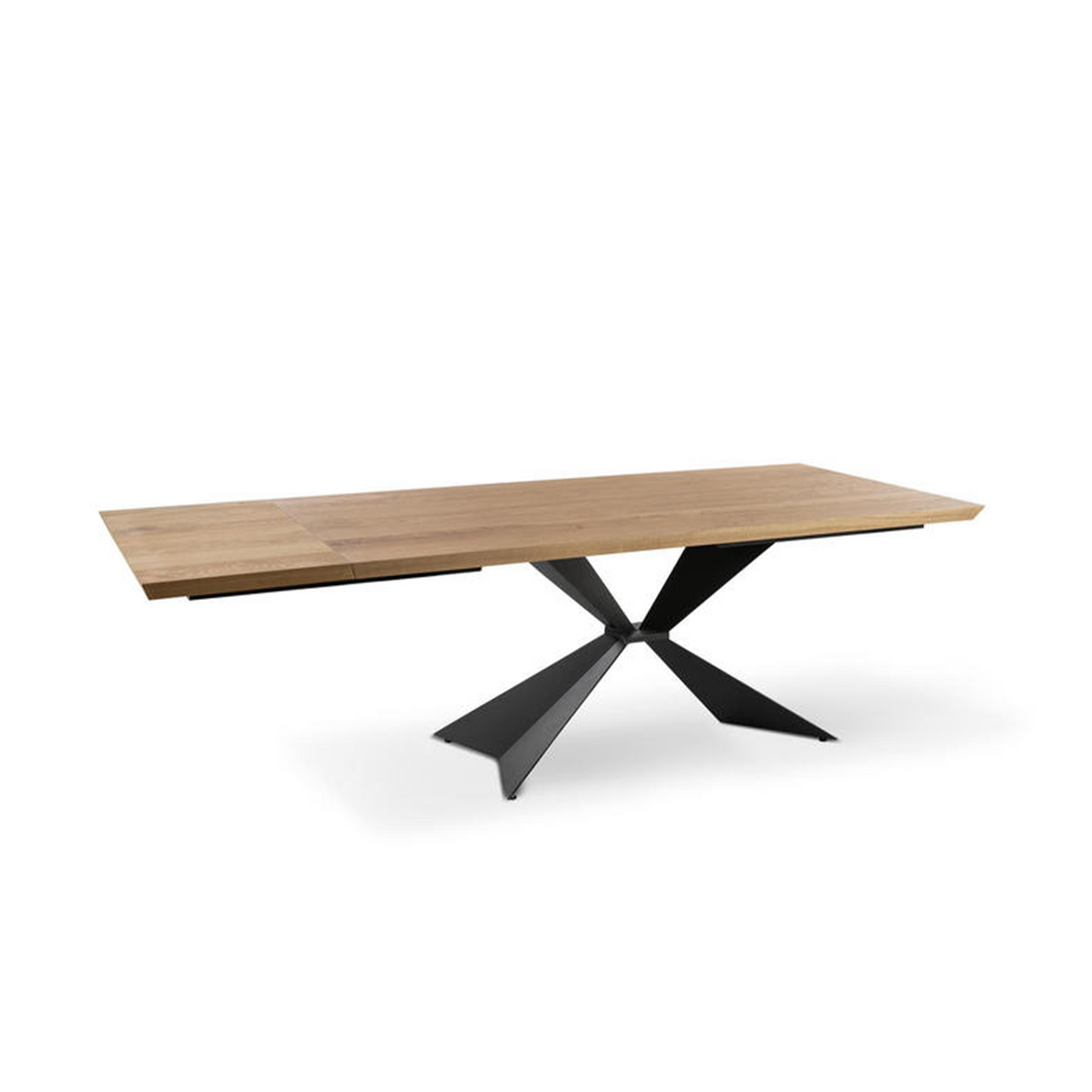Tavolo allungabile "Nilo" piano in legno gambe in metallo cm 160/240x90 76h