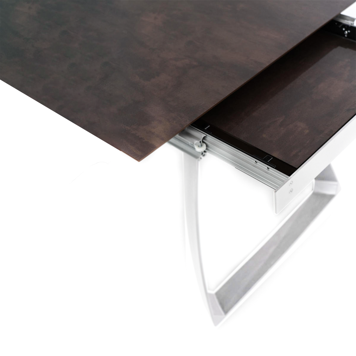 Tavolo allungabile "Hugo" piano in HPL gambe in alluminio 10 posti cm 270x90 76h