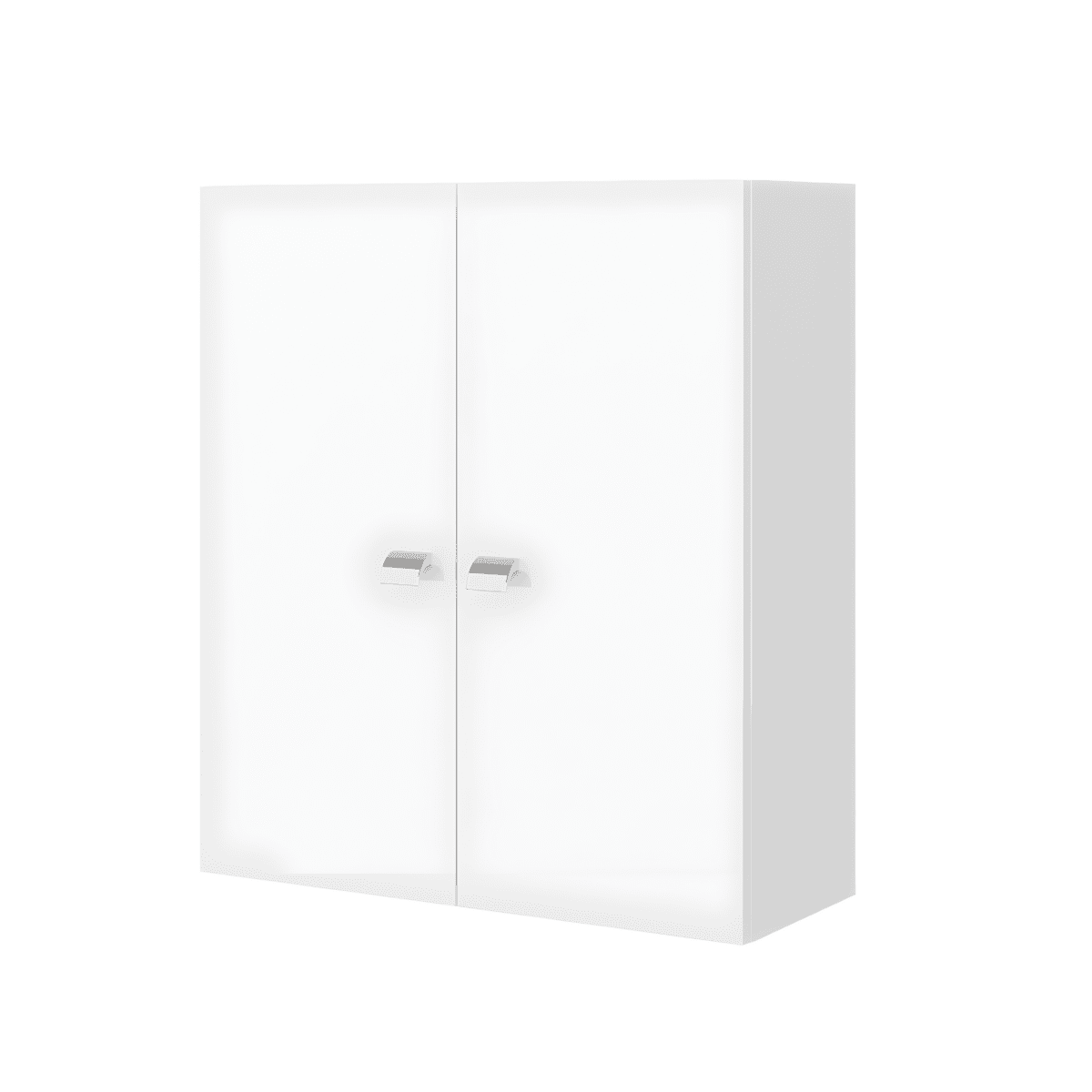 Mobili bagno "Kiro" in nobilitato con finitura bianco lucido , lavabo in ceramica da incasso e specchio - MondoViro
