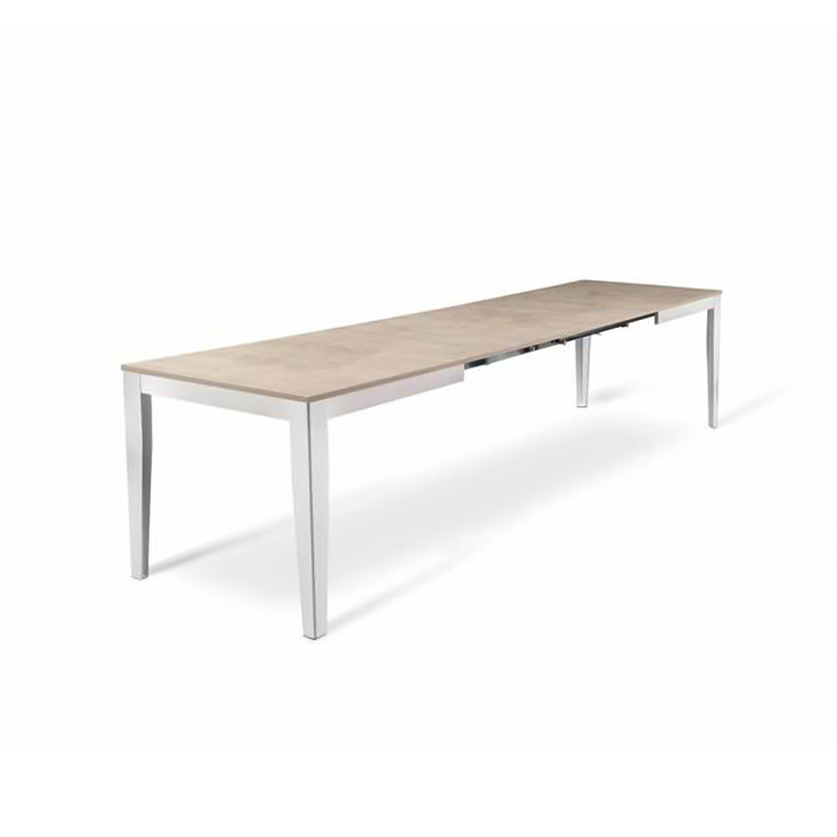 Tavolo allungabile "Blanche" piano melaminico gambe in metallo cm 130/290x80 76h