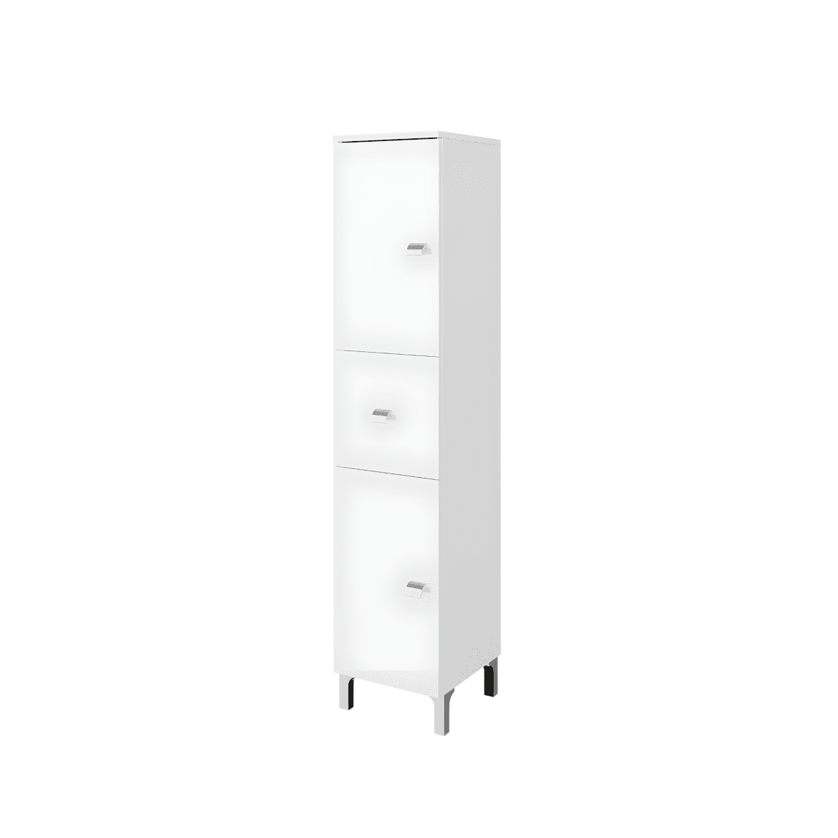 Mobili bagno "Kiro" in nobilitato con finitura bianco lucido , lavabo in ceramica da incasso e specchio - MondoViro