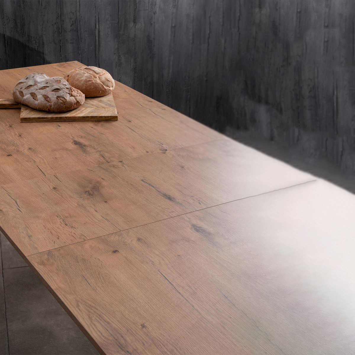 Tavolo allungabile "Blanche" piano melaminico gambe in metallo 14 posti cm 156/316x90 76h