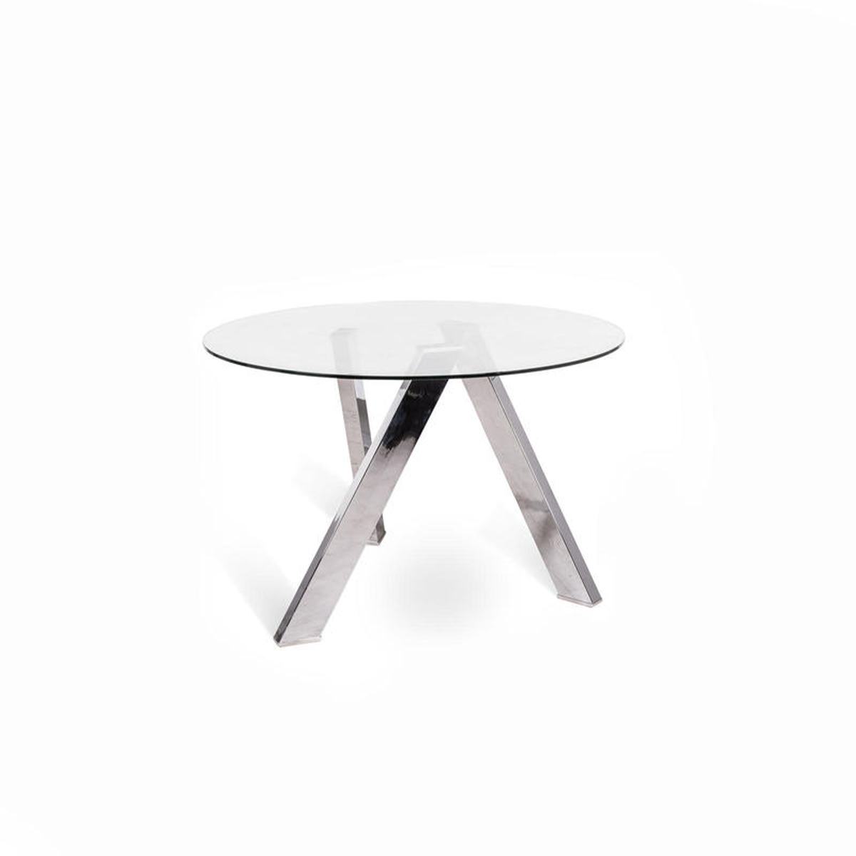 Tavolo moderno da pranzo tondo "Idahol" in vetro temperato cm 120x120 75h