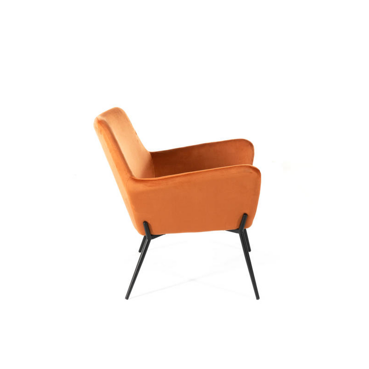 Poltrona imbottita "Gaia" moderna in velluto con gambe in metallo cm 70x72 79h