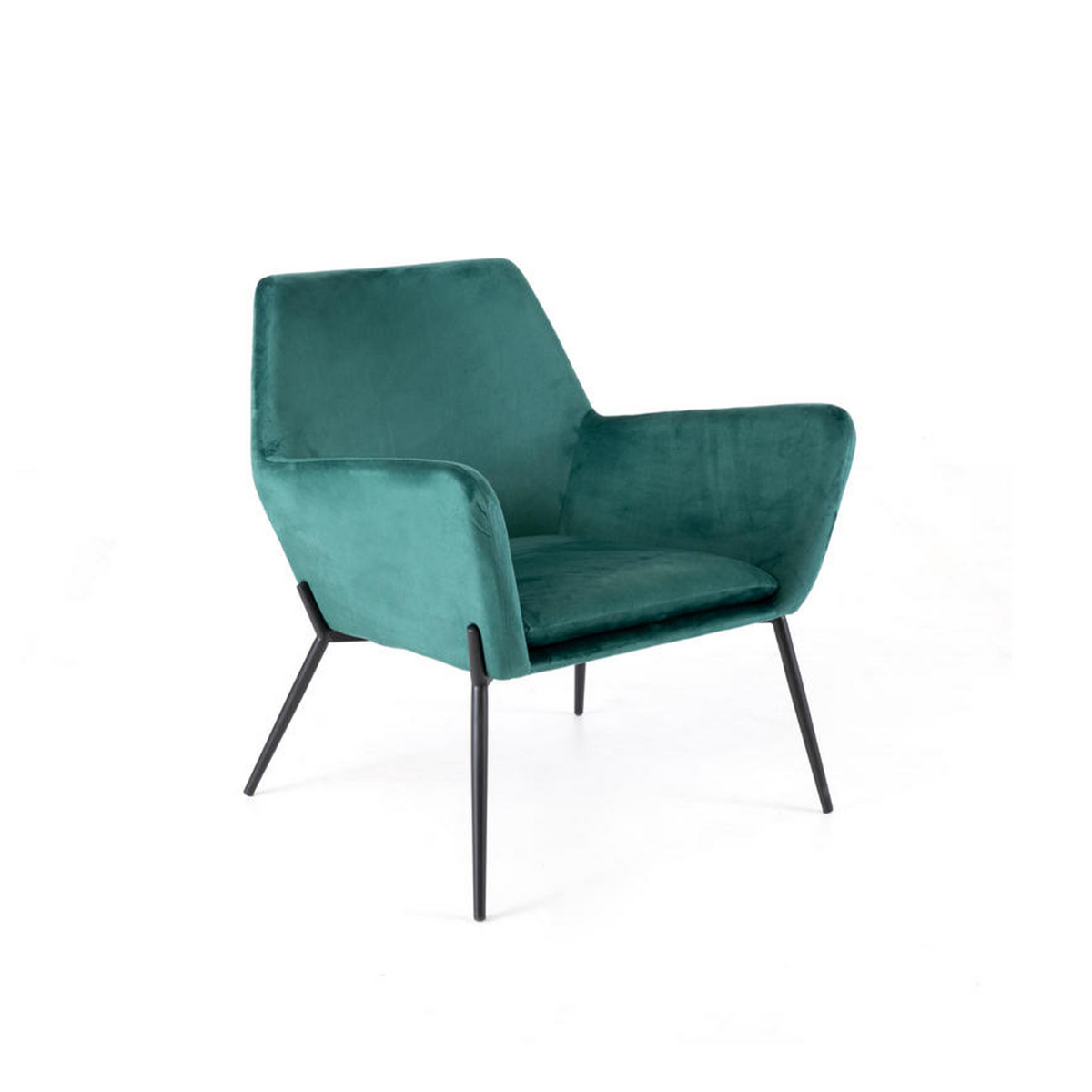 Poltrona imbottita "Gaia" moderna in velluto con gambe in metallo cm 70x72 79h