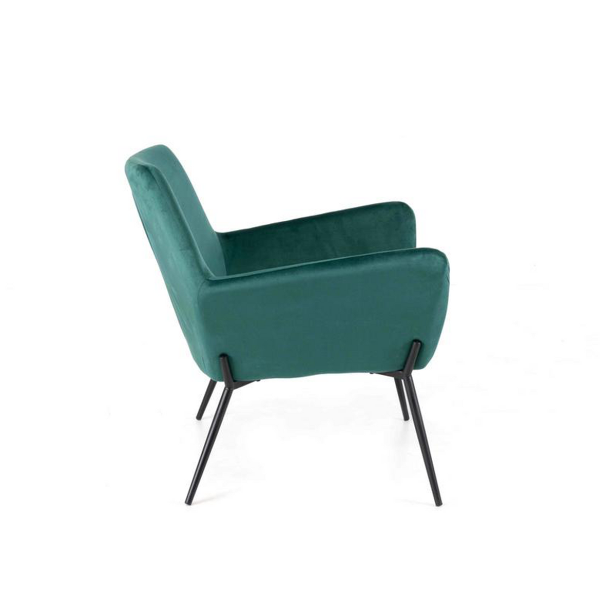 Poltrona imbottita "Gaia" moderna in velluto con gambe in metallo cm 70x72 79h