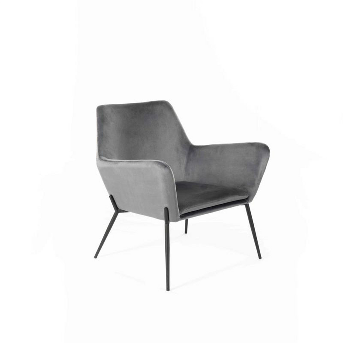 Poltrona imbottita "Gaia" moderna in velluto con gambe in metallo cm 70x72 79h