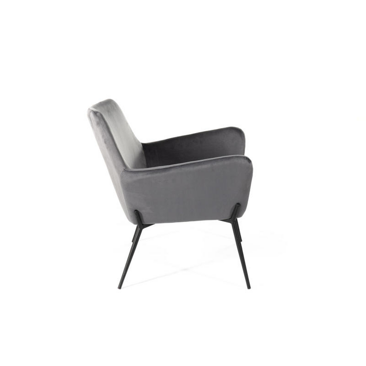 Poltrona imbottita "Gaia" moderna in velluto con gambe in metallo cm 70x72 79h