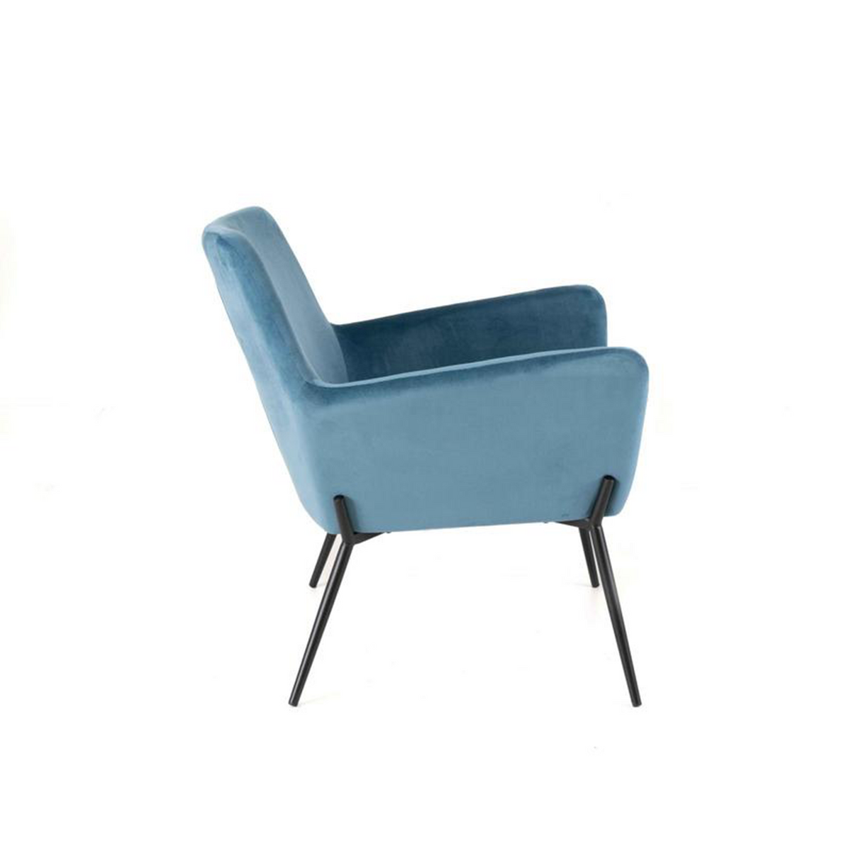 Poltrona imbottita "Gaia" moderna in velluto con gambe in metallo cm 70x72 79h