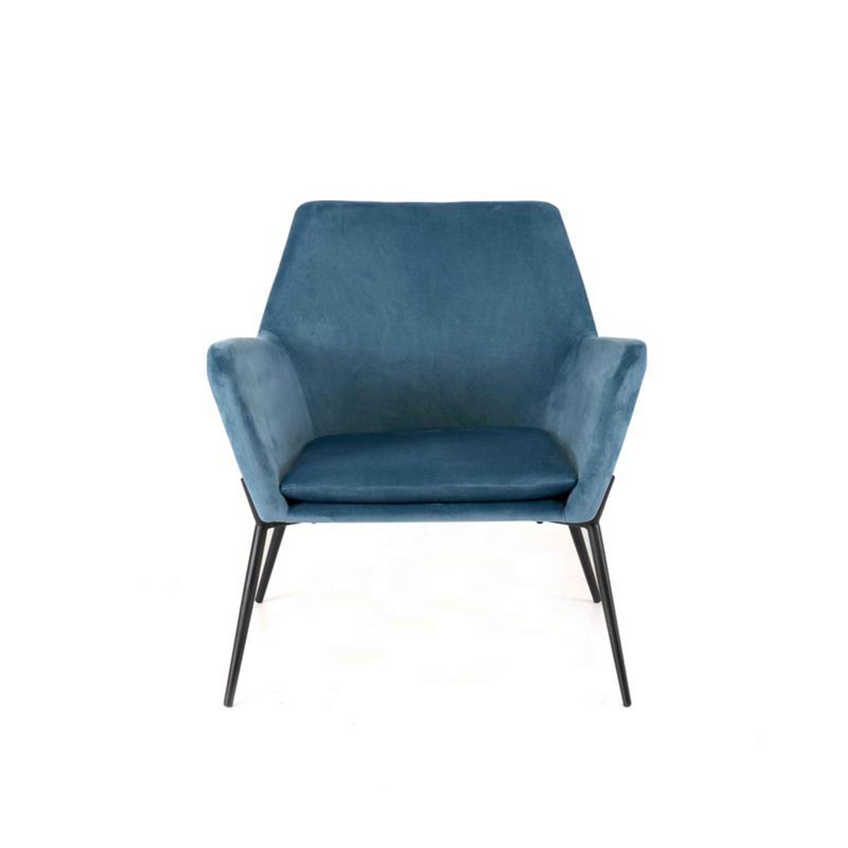 Poltrona imbottita "Gaia" moderna in velluto con gambe in metallo cm 70x72 79h
