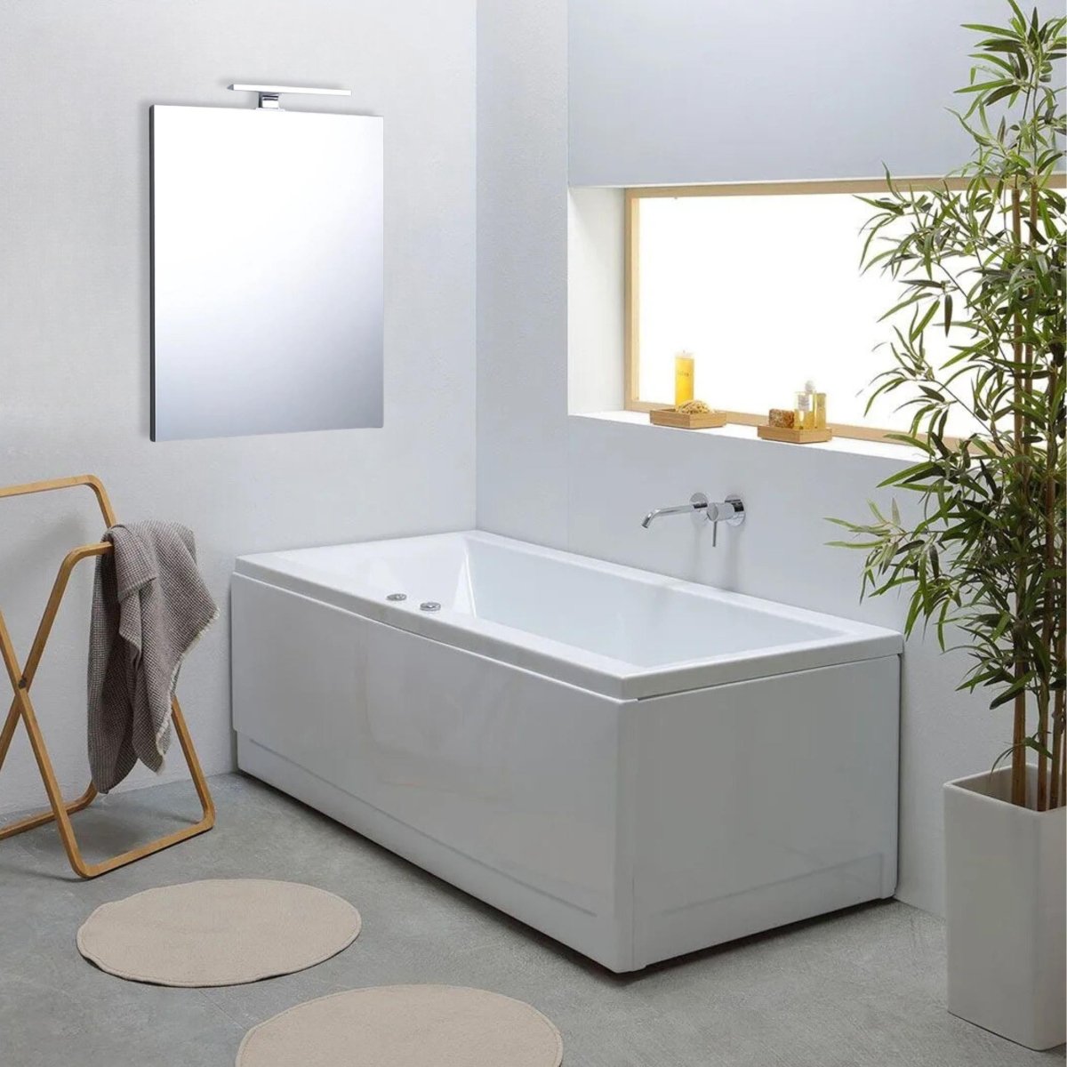 Specchio a led per bagno "Rivermas" reversibile rettangolare senza cornice - MondoViro