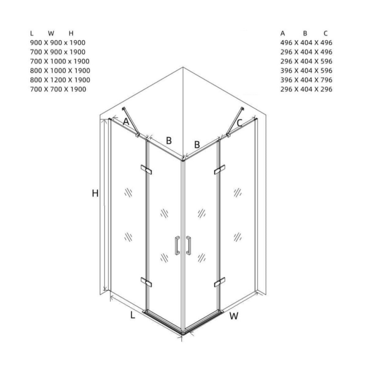 Box doccia senza telaio "Lion" in vetro temperato trasparente h 190 cm - MondoViro