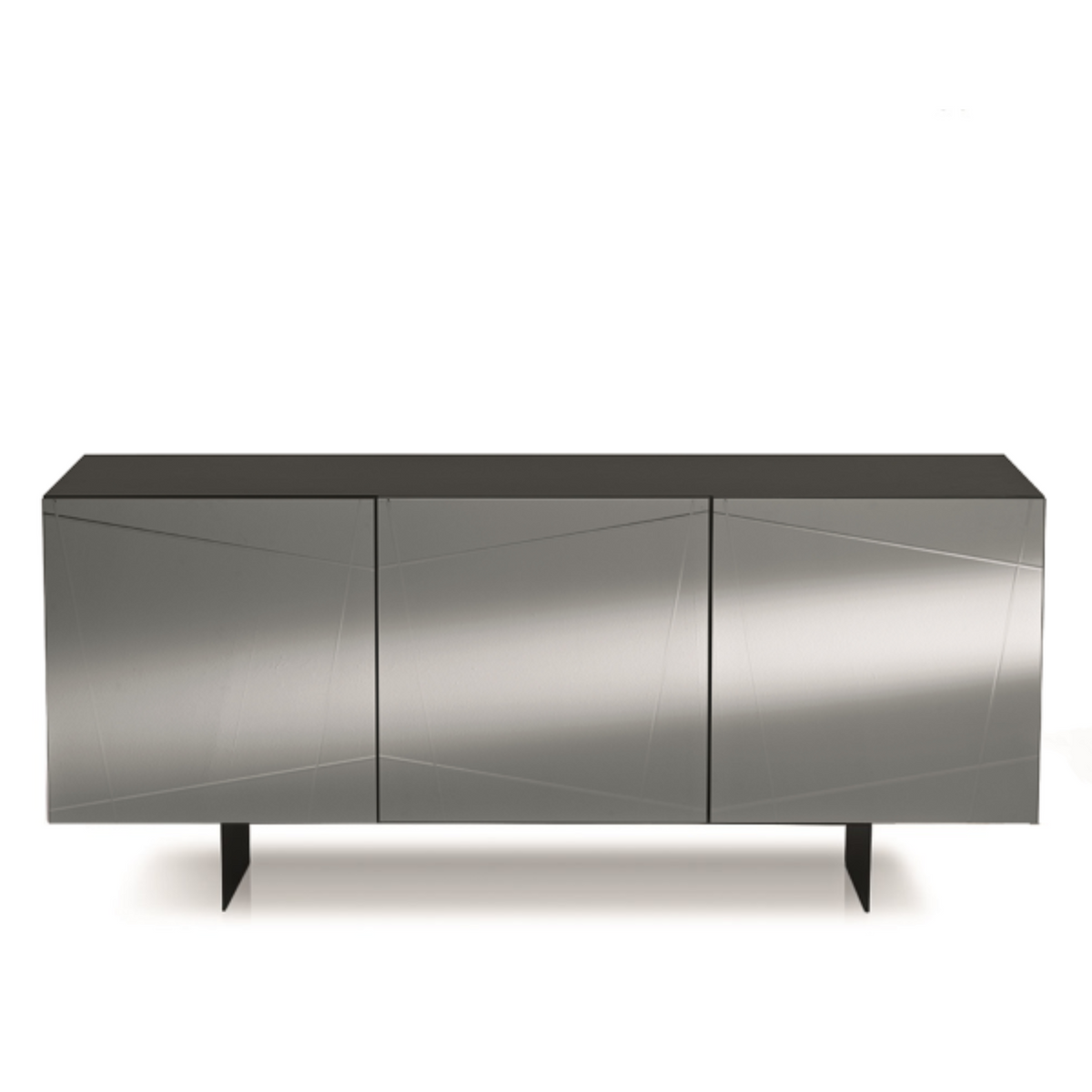 Madia moderna già assemblata in legno "Conty" 3 ante specchio cm 180x50 h80