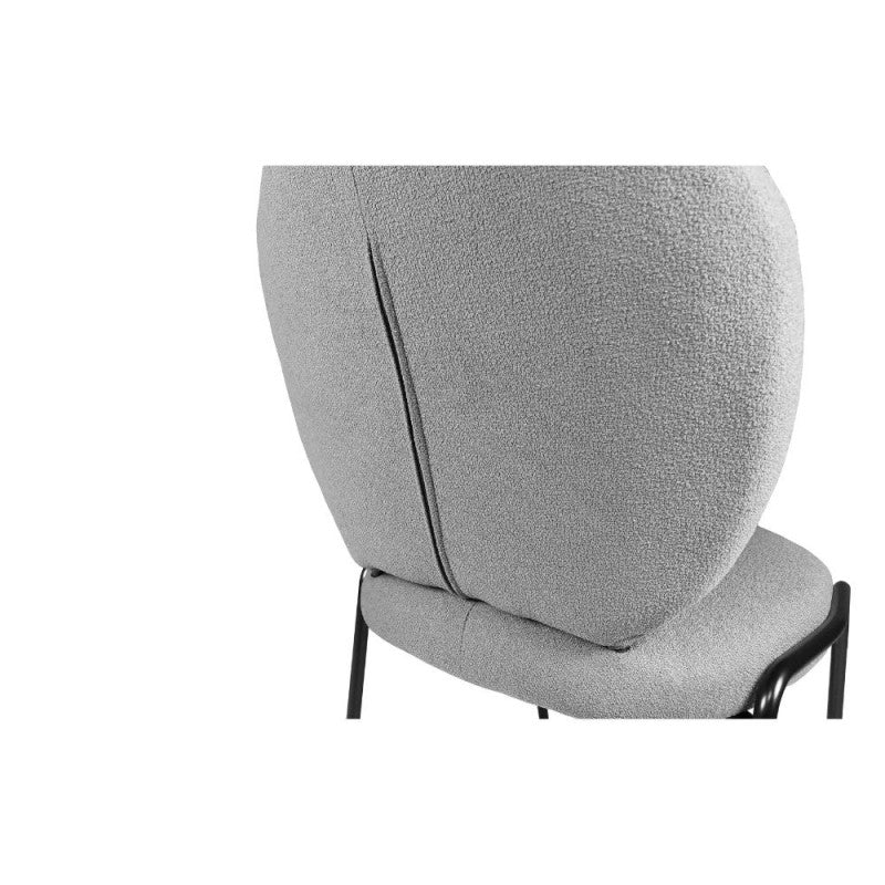 Set di sedie da pranzo "Sirio" imbottite in tessuto Teddy con gambe in metallo nere cm 53x39 94h - MondoViro