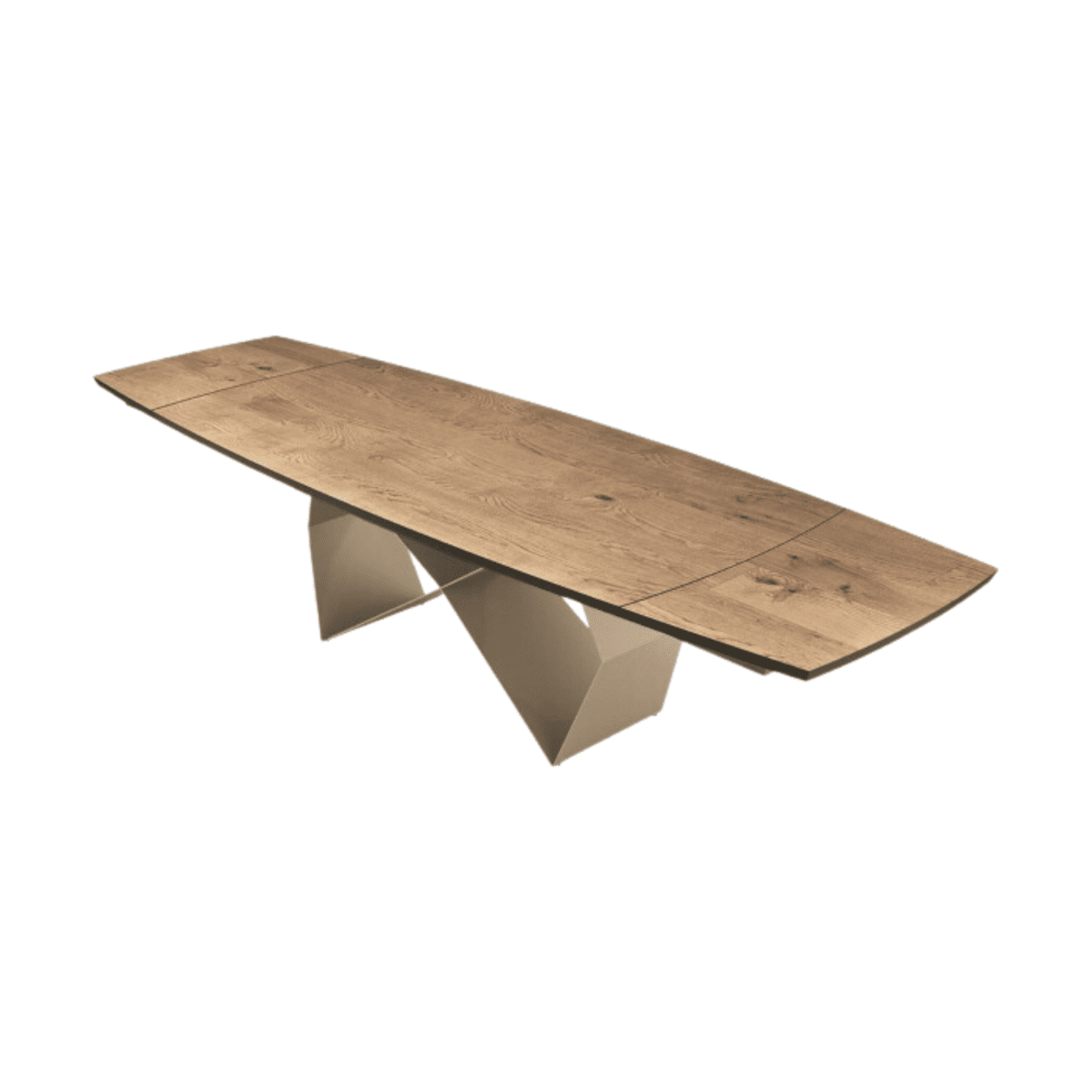 Tavolo allungabile da pranzo "Reina" con base in metallo e piano in rovere cm 200/300x100 75h - MondoViro