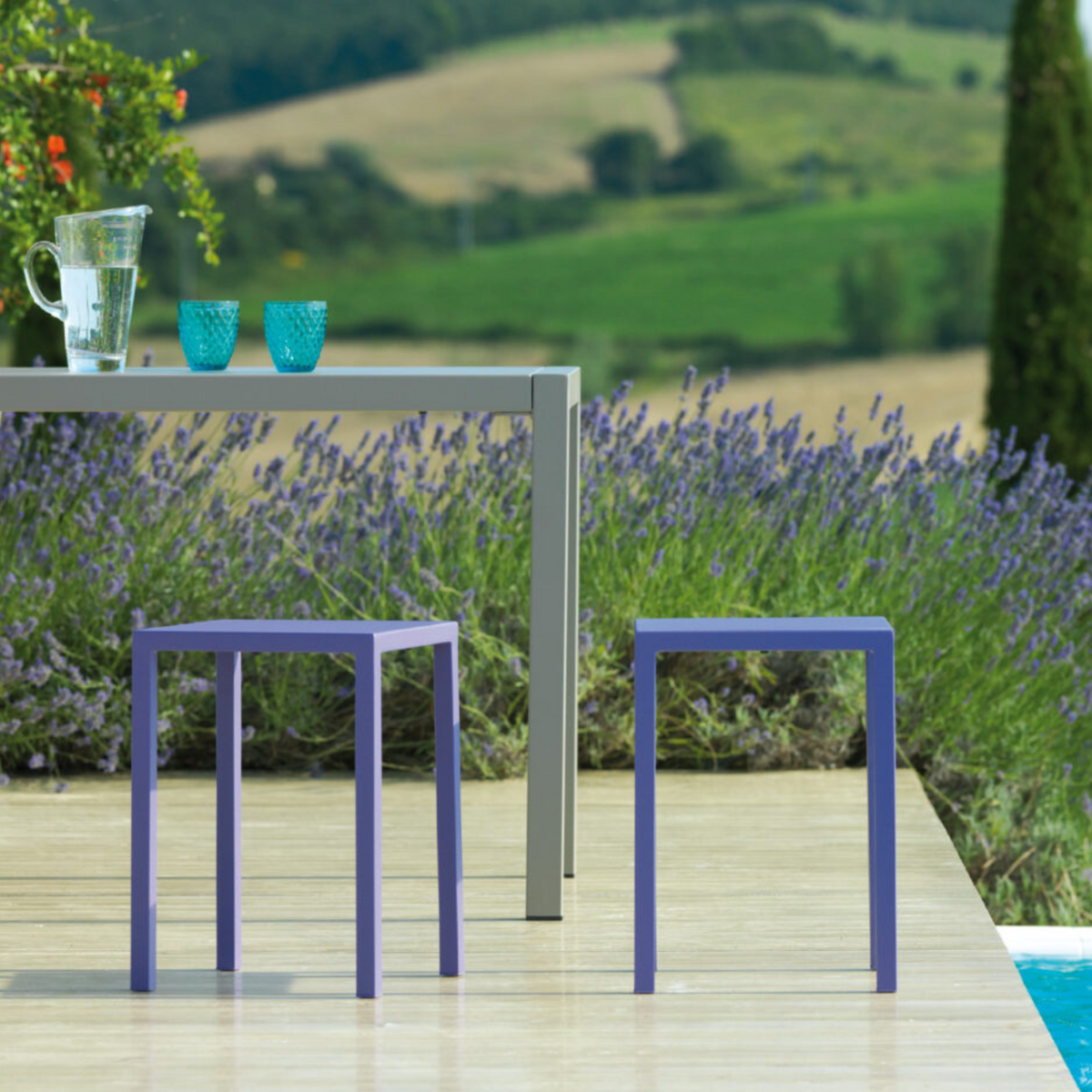 Tavolo fisso rettangolare in metallo "Quatris" da giardino cm 80x60 75h