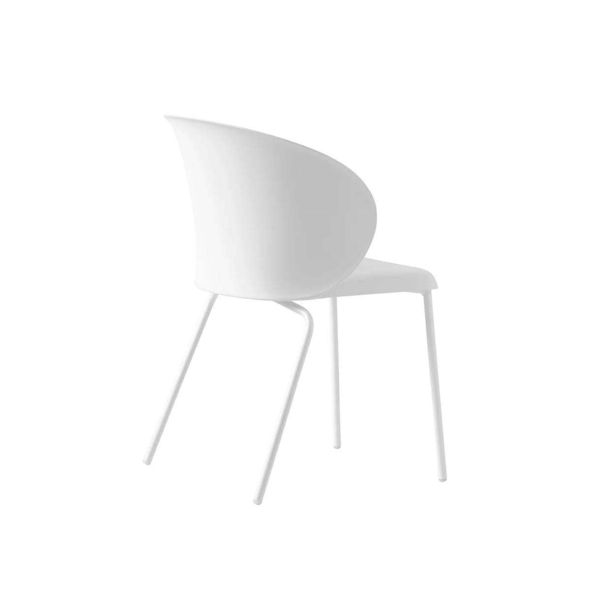 Set di sedie moderne "Tuka" in metallo e polipropilene impilabili cm 55x59 86h