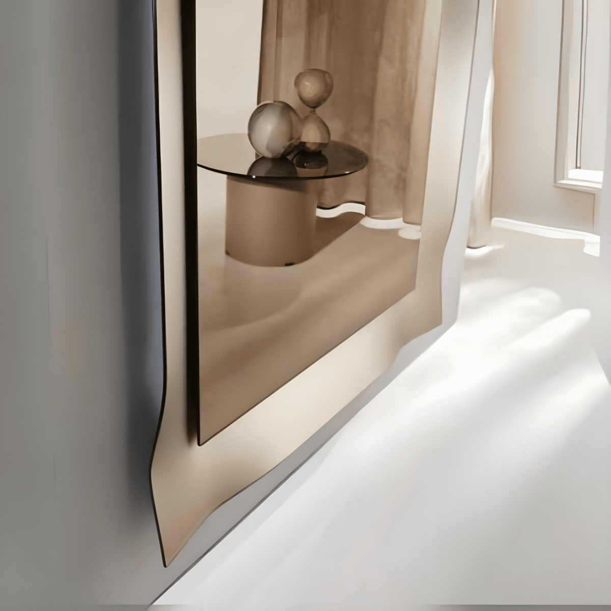 Specchio con cornice "Vivo" in vetro satinata moderno - MondoViro