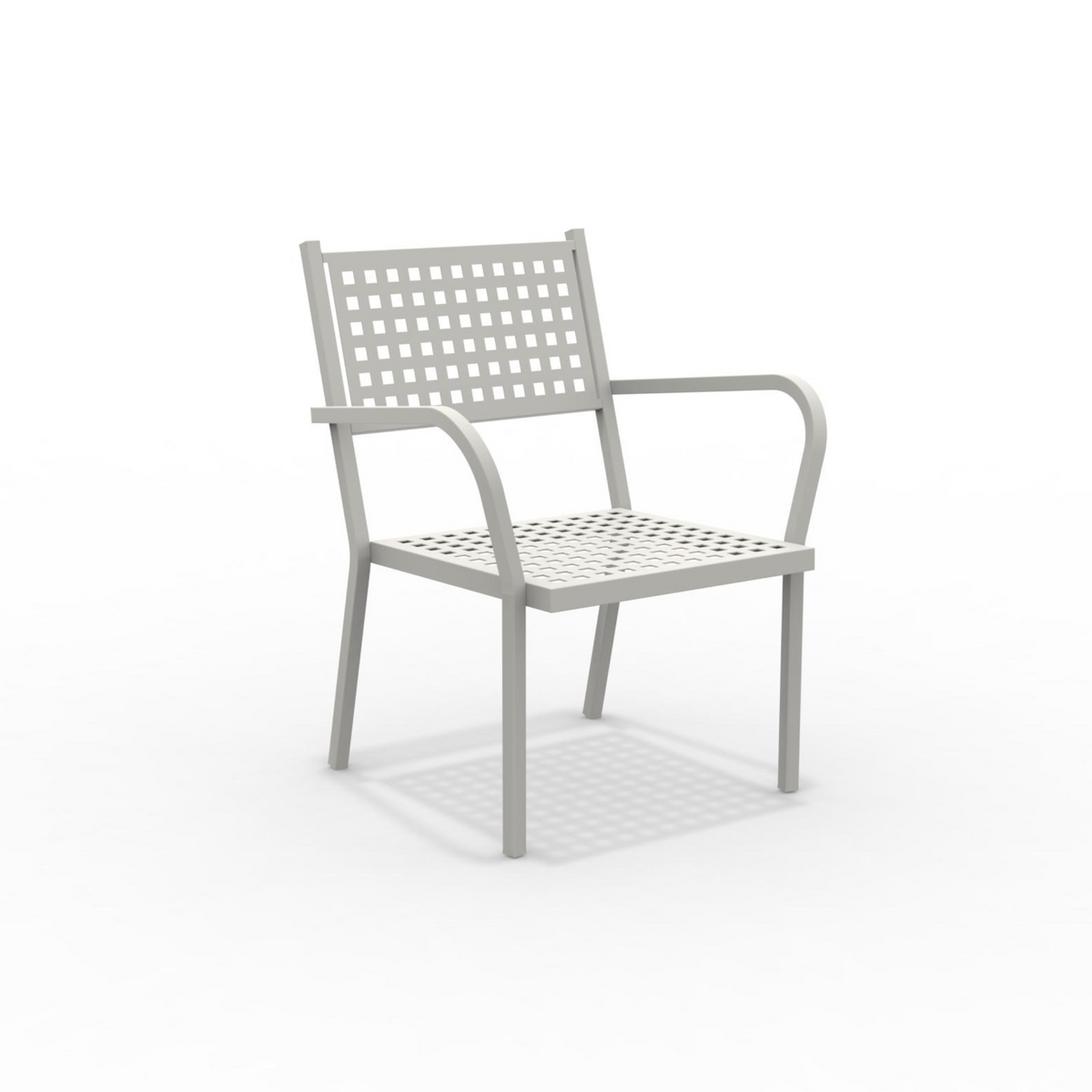 Poltrone moderne "Alice" basse in metallo impilabili da giardino cm 65x63 77h