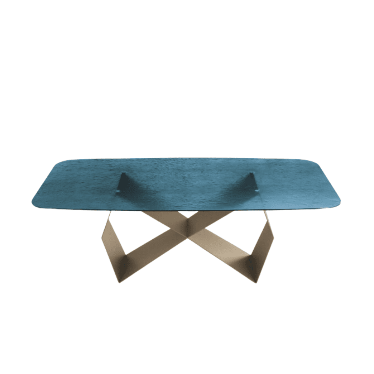 Tavolo fisso moderno "Karlito" con base in metallo verniciato cm 210x110 75h - MondoViro