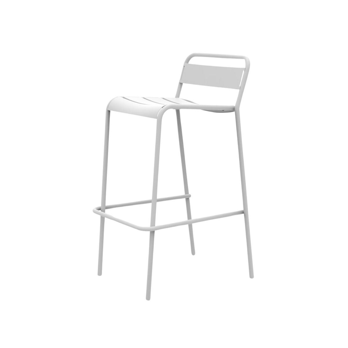 Set 2 pz sgabello alto in metallo verniciato "Twist" impilabile da giardino cm 45x47 95h