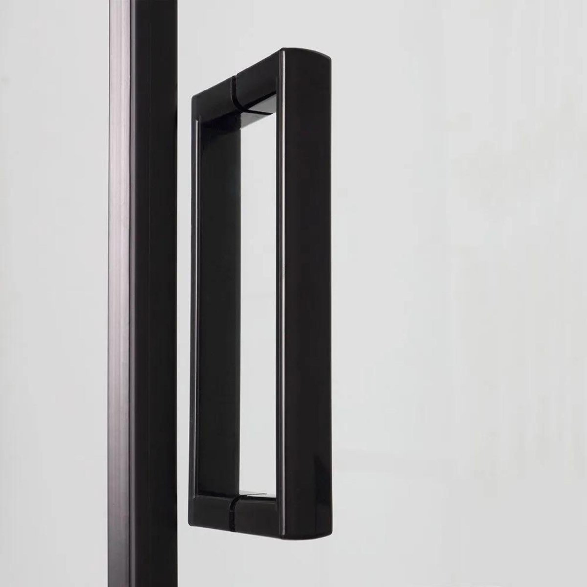 Box doccia quadrato "Cielo" in vetro trasparente con profilo nero opaco h 190 cm - MondoViro