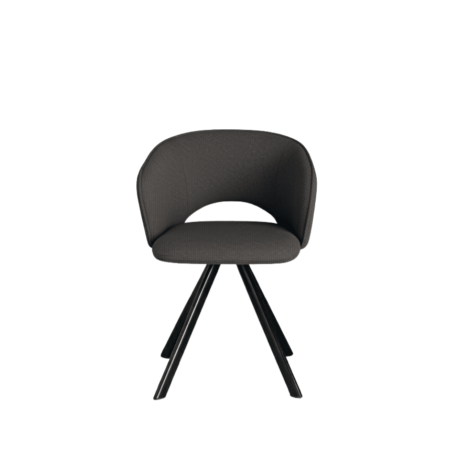 Set di sedie imbottite "Zeta" in tessuto con struttura in metallo cm 61x58 78h - MondoViro