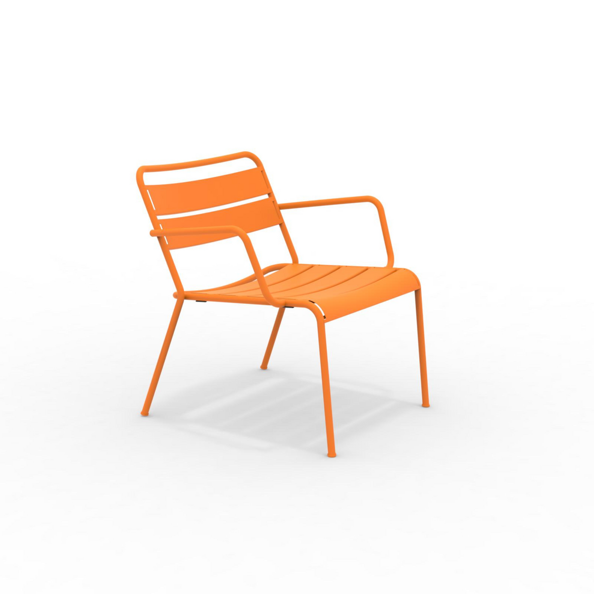 Poltrona bassa in metallo verniciato "Twist" sedia lounge da giardino cm 69x70 72h