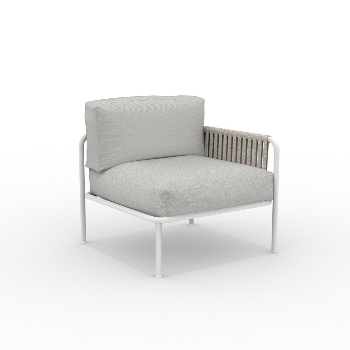 Modulo angolare divano con schienale in corda "Key West" con cuscini cm 80x80 64h