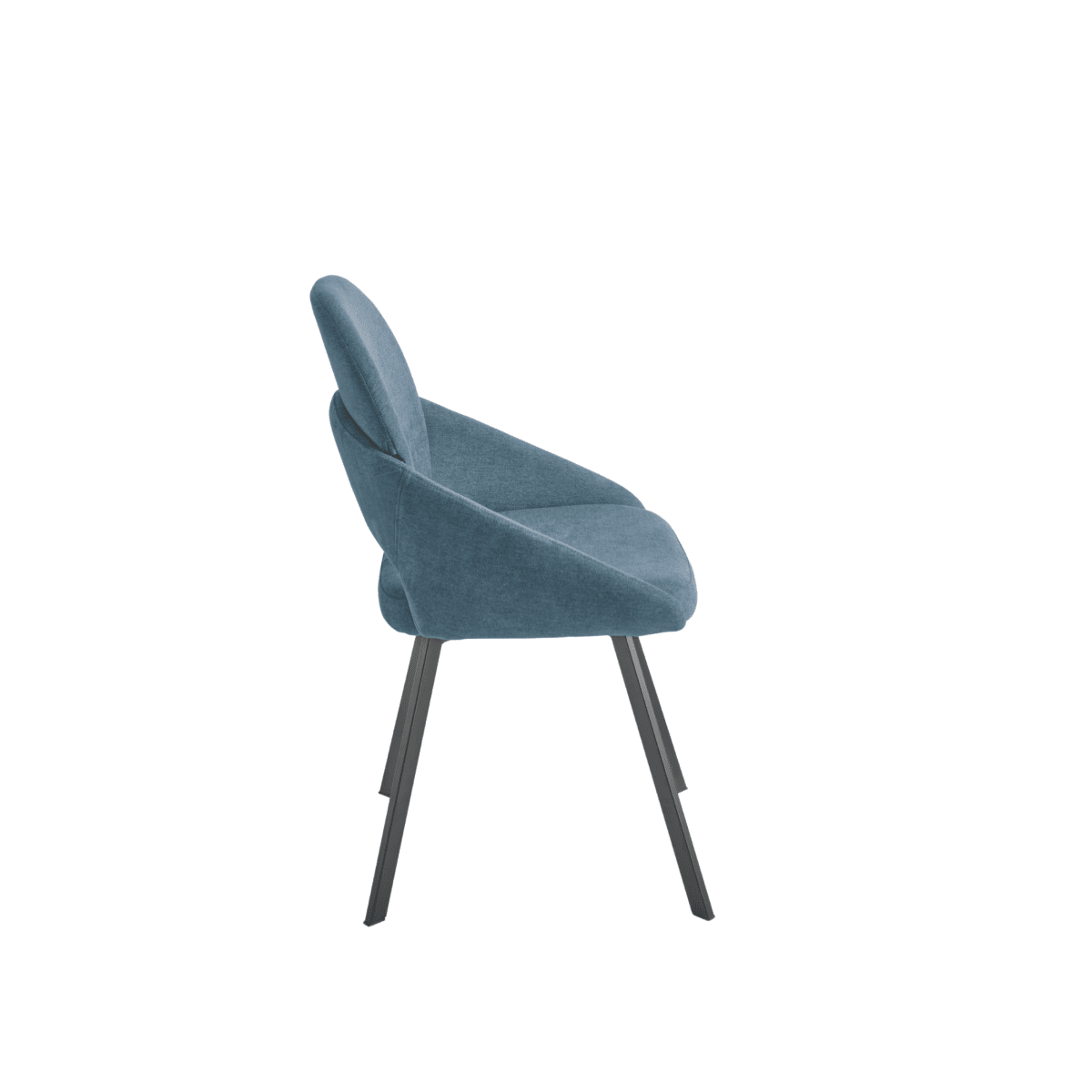 Set di sedie da pranzo "Dolly" imbottite in tessuto con struttura in metallo verniciato cm 56x56 90h - MondoViro