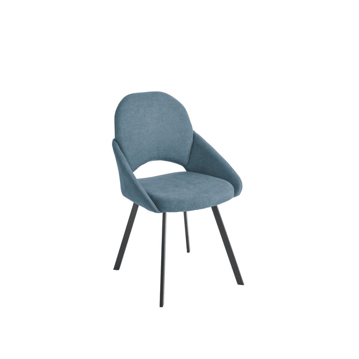 Set di sedie da pranzo "Dolly" imbottite in tessuto con struttura in metallo verniciato cm 56x56 90h - MondoViro