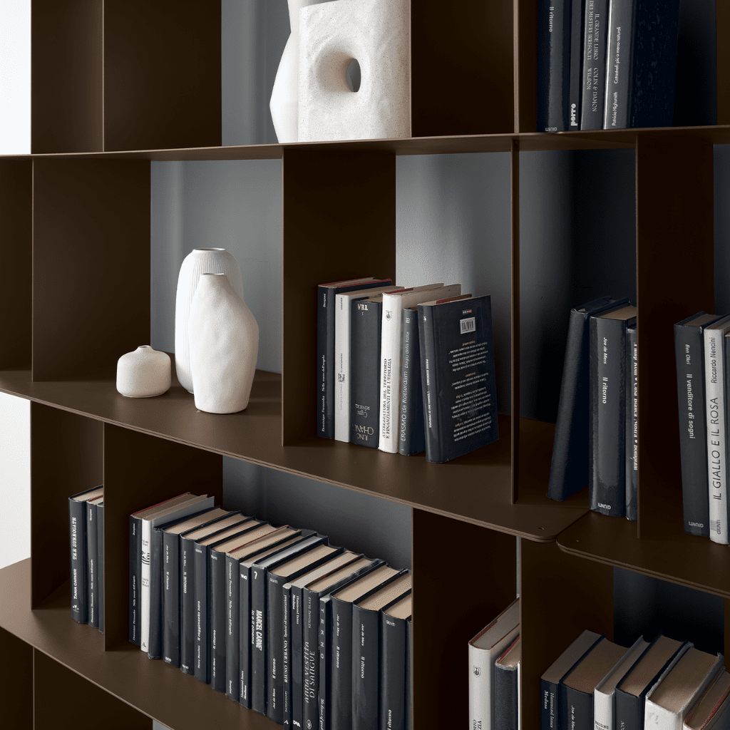 Libreria da tre ripiani "Bert" versatile e componibile in metallo cm 130x40 85h - MondoViro