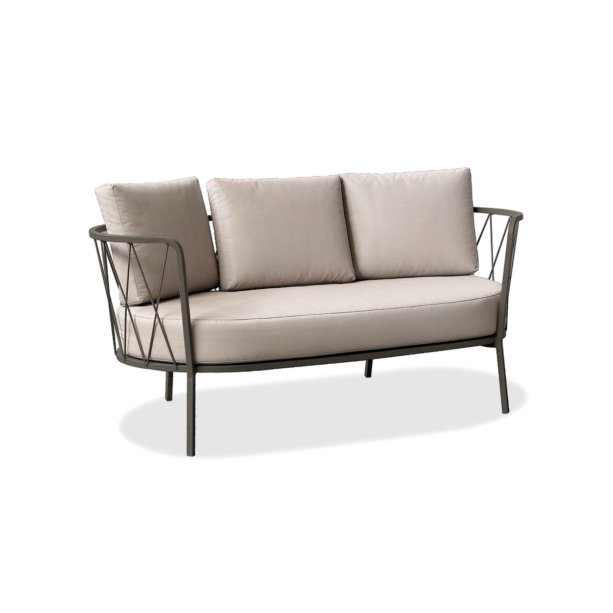Divano da giardino 2 posti in metallo zincato "Daisy13" sedia lounge cm 160x73 71h