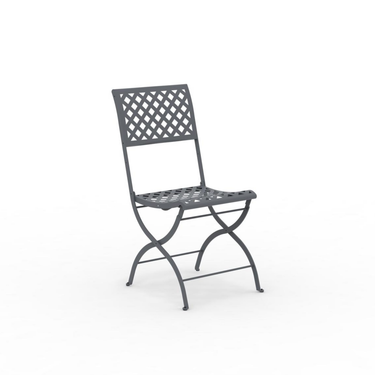 Set 4 Pz sedie pieghevoli moderne in metallo "Springtime" da giardino cm 45x56 90h