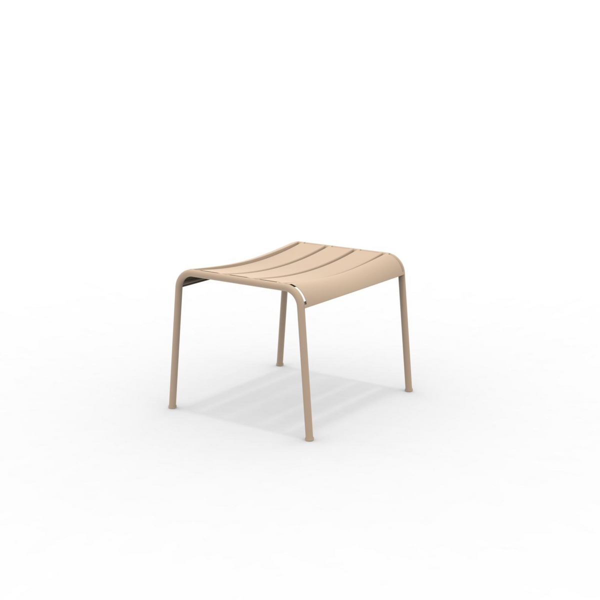 Tavolino poggiapiedi in metallo verniciato "Twist" basso da giardino cm 126x57 45h
