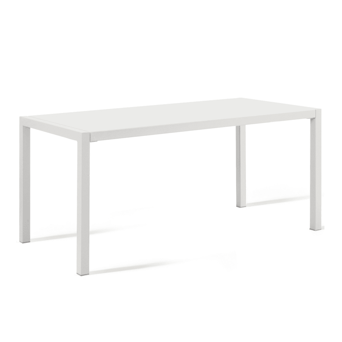 Tavolo moderno fisso rettangolare in metallo "Quatris" giardino impilabile h 75 cm - MondoViro