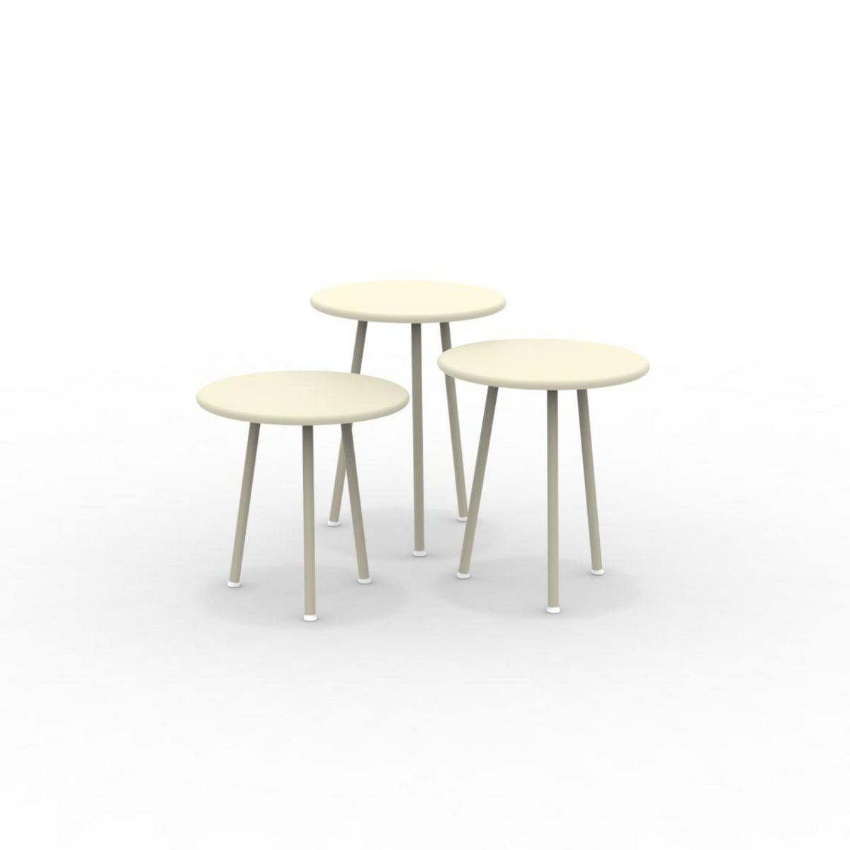 Set di 3 tavoli bassi in metallo "Daisy" tavolo da caffè per giardino cm 40x40