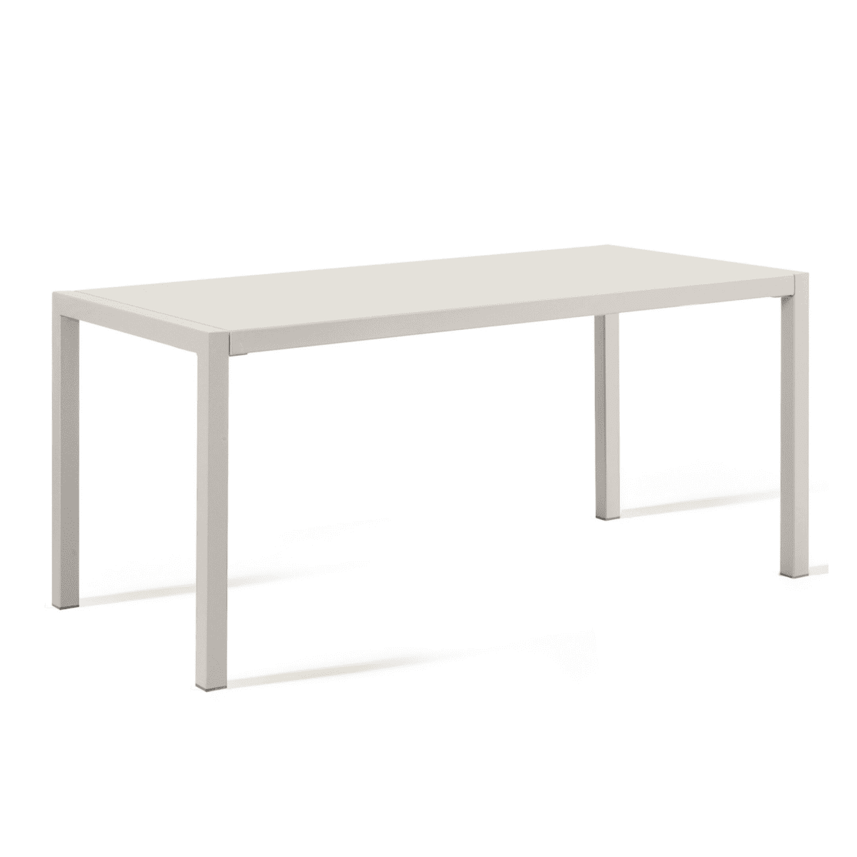 Tavolo moderno fisso rettangolare in metallo "Quatris" giardino impilabile h 75 cm - MondoViro