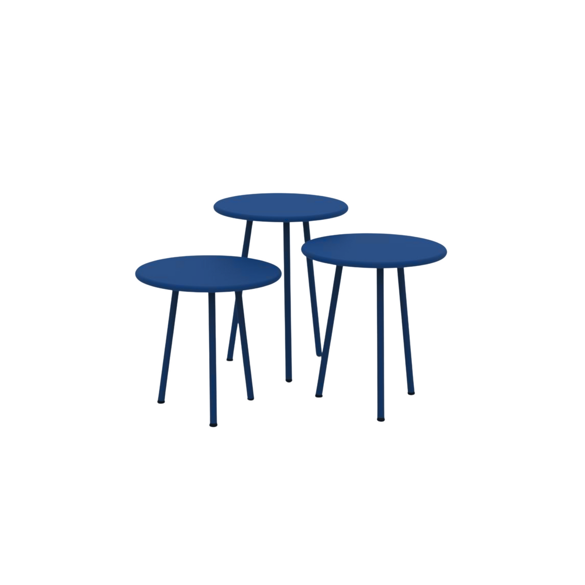 Set di 3 tavoli bassi in metallo "Daisy" tavolo da caffè per giardino cm 40x40