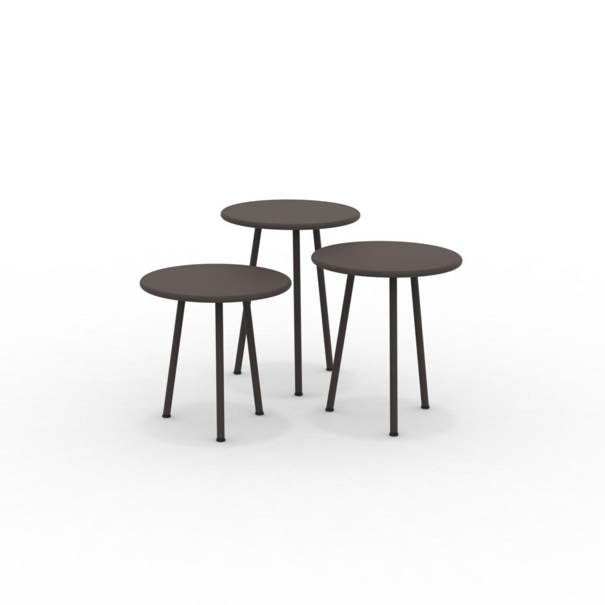 Set di 3 tavoli bassi in metallo "Daisy" tavolo da caffè per giardino cm 40x40