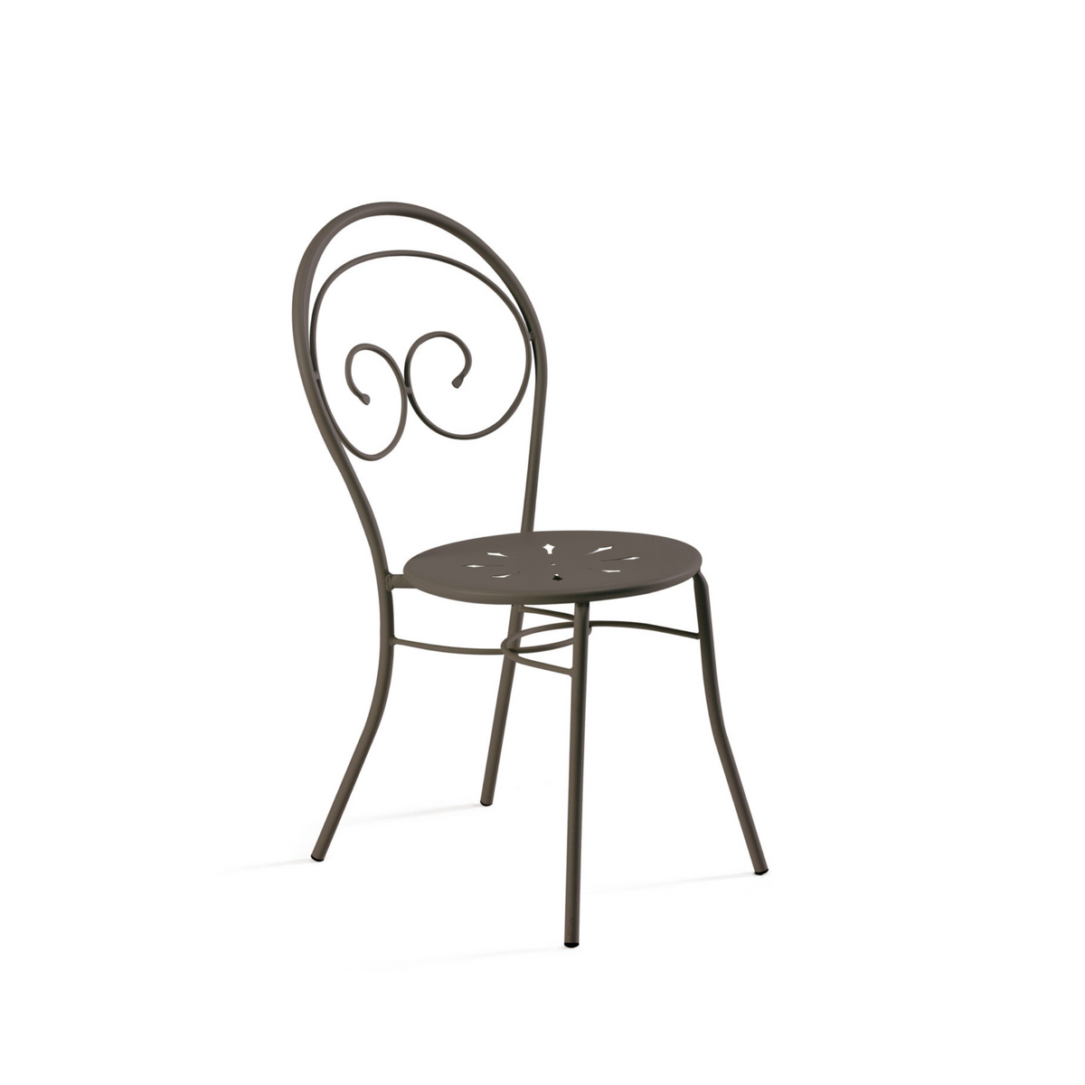 Set di sedie da giardino "Mimmo" classiche in metallo verniciato  impilabili cm 43x52 89h