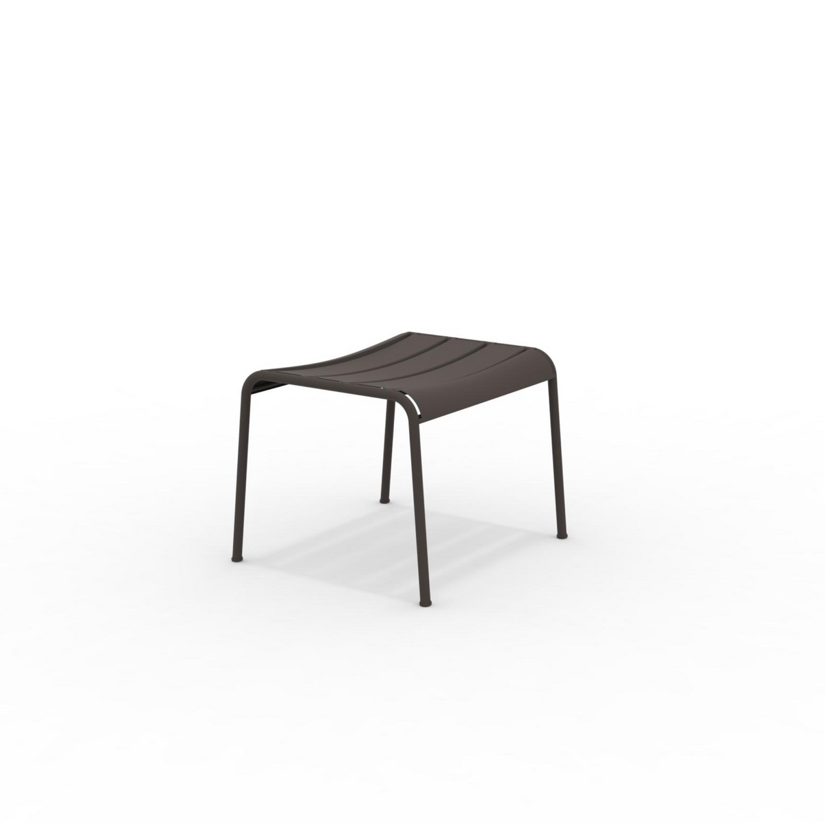 Tavolino poggiapiedi in metallo verniciato "Twist" basso da giardino cm 126x57 45h