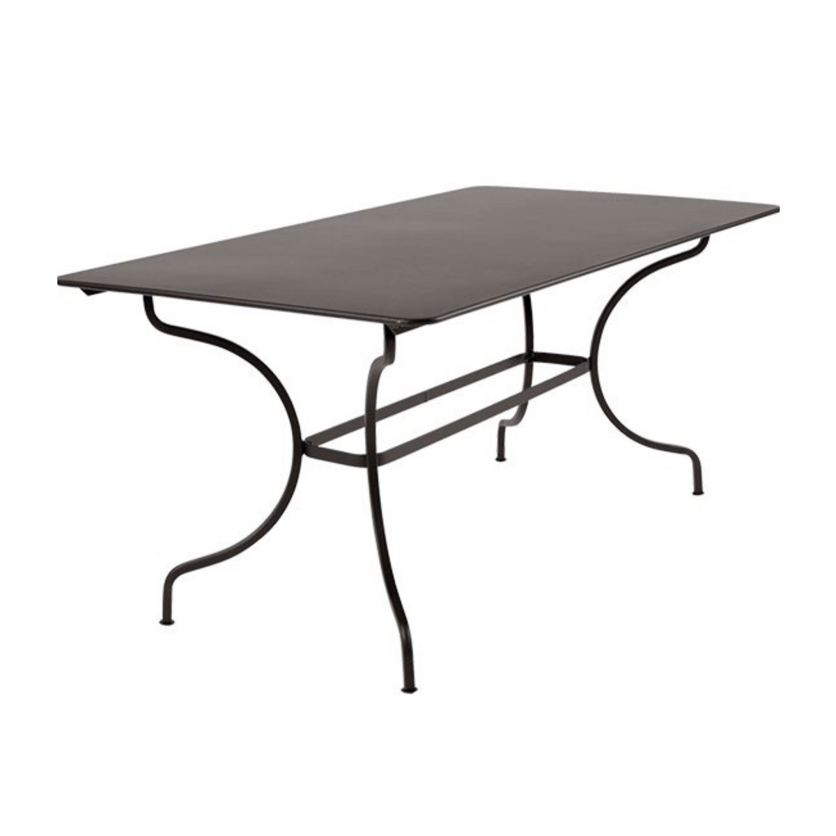 Tavolo rettangolare da pranzo in metallo zincato "Tosca" per giardino cm 180x90 75h
