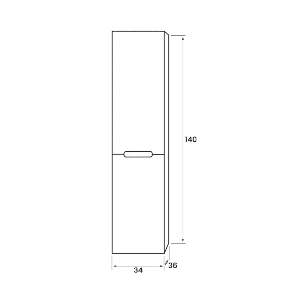 Colonna da bagno "Rhovan" con ripiani in vetro e due ante reversibili cm 34x36 140h - MondoViro