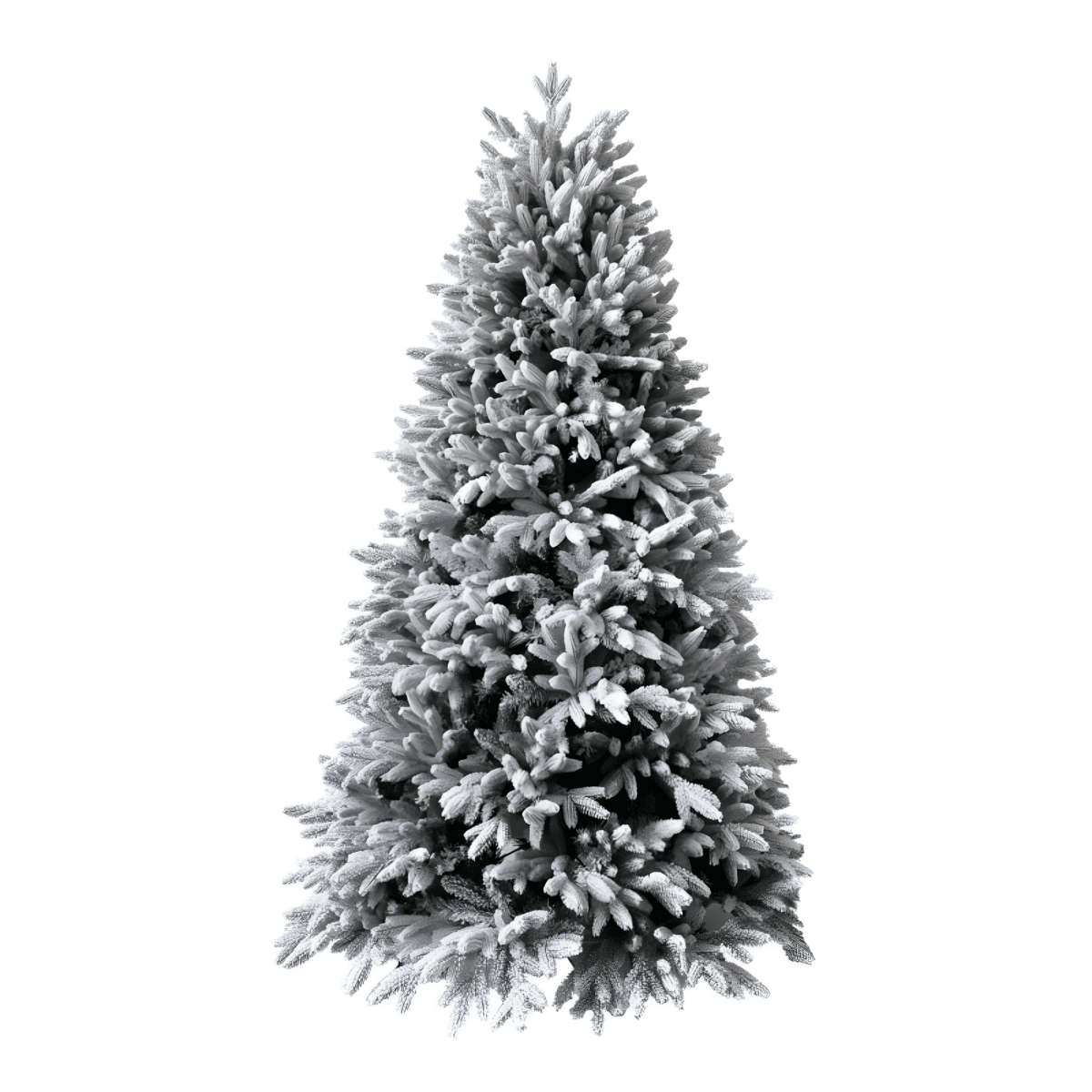 Albero di Natale innevato slim "Cometa" moderno in PE effetto Real Touch + Flock - MondoViro